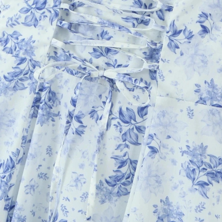 Floral Print Corset Sling Dress