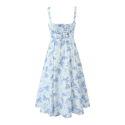 Floral Print Corset Sling Dress