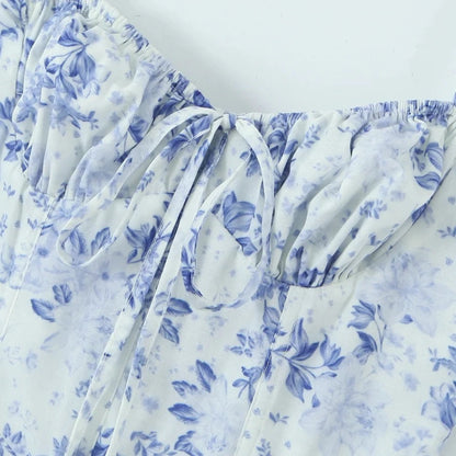 Floral Print Corset Sling Dress