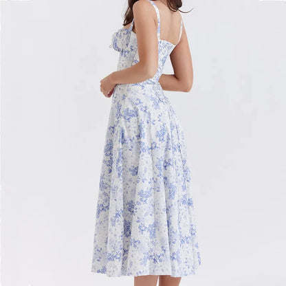 Floral Print Corset Sling Dress
